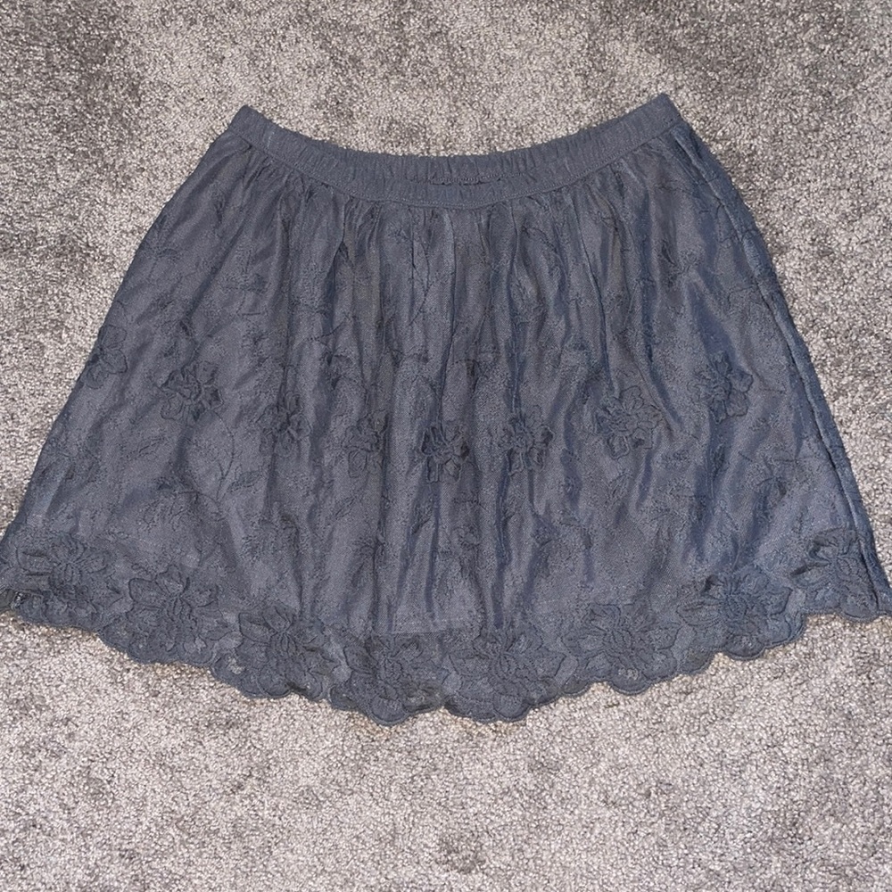NEW Abercrombie kids 16 girls XL skirt grey lace